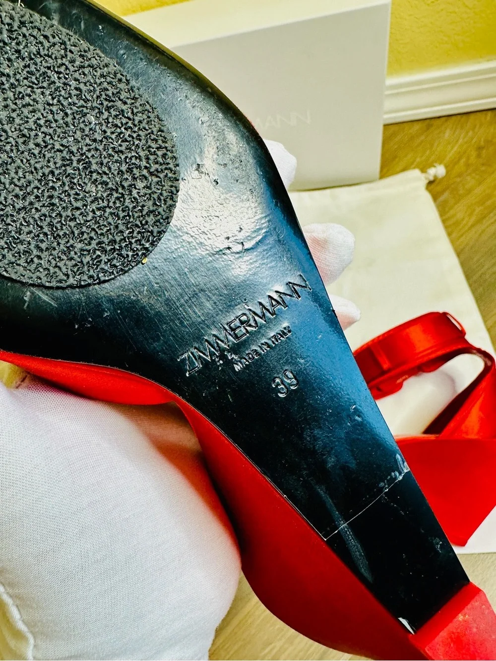 EUC Zimmermann Surf Satin Pumps in Ruby